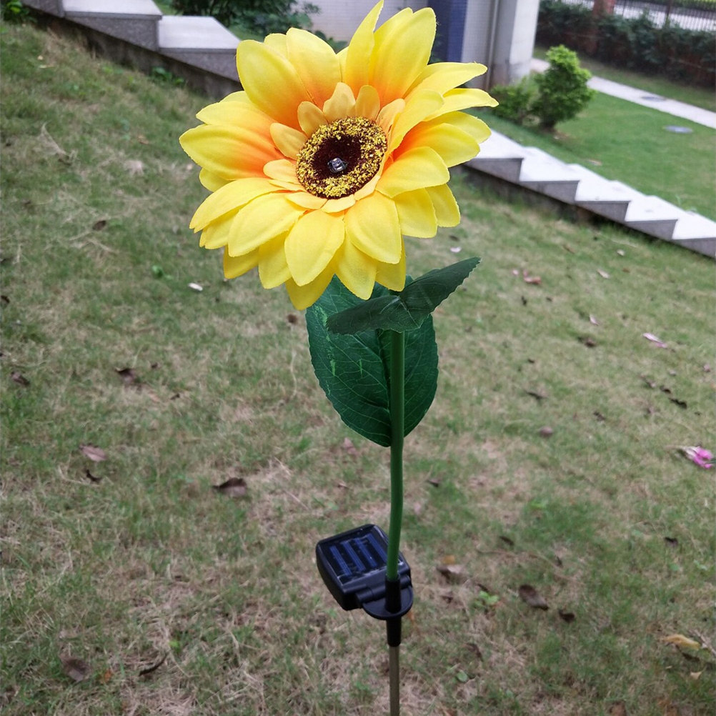 Outdoor Lighting Pathway - Solar LED Sunflower Garden Lights Warm